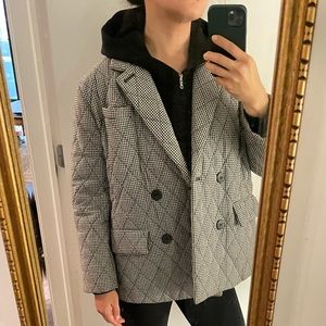 Quilted Gingham Peacoat Sz M